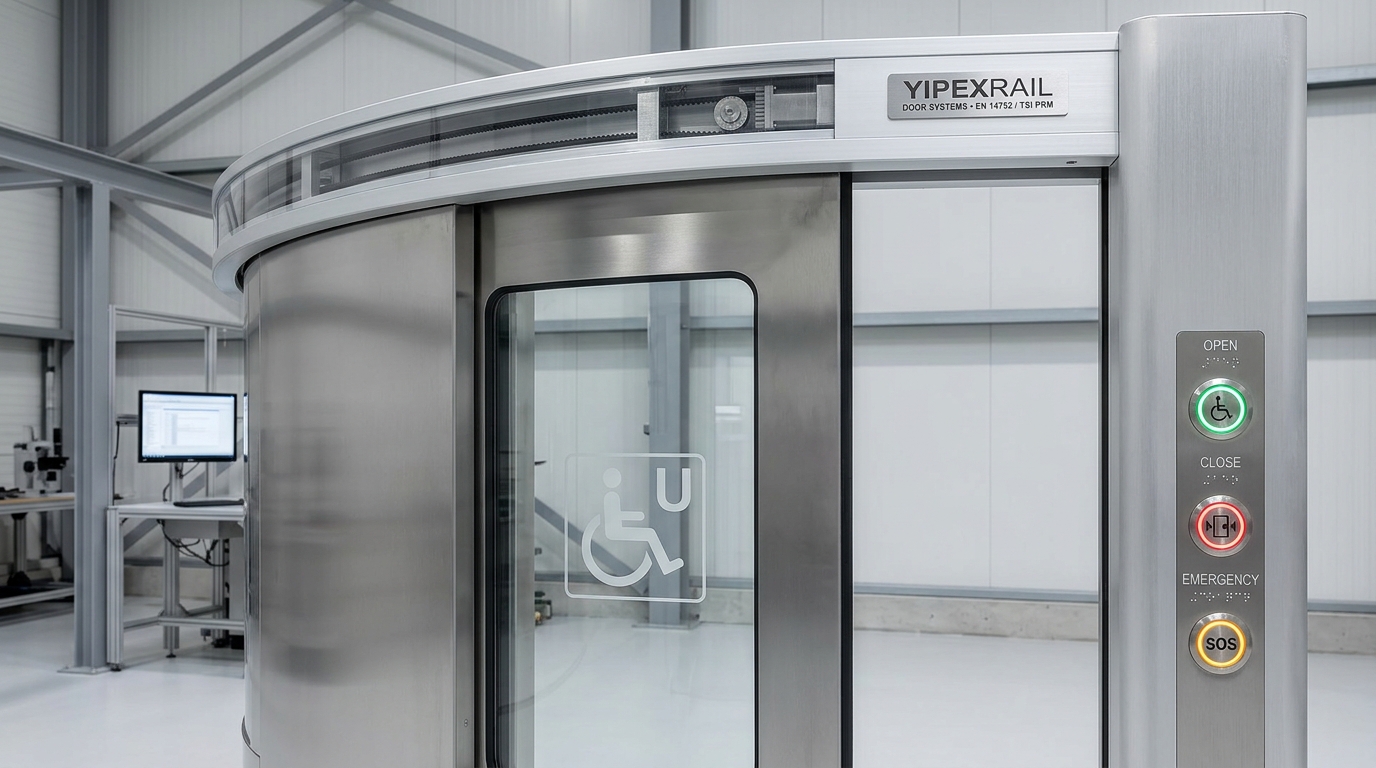 Automatic Curved Sliding Door System for TSI PRM Universal Toilet Cabin